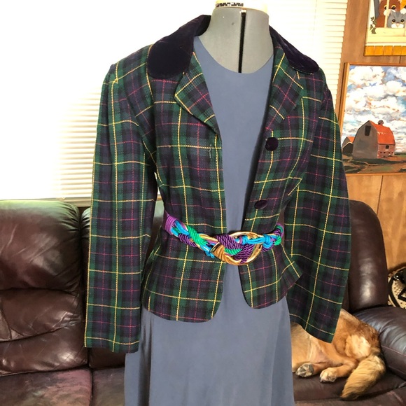 John Roberts Vintage Plaid Blazer - Picture 2 of 13